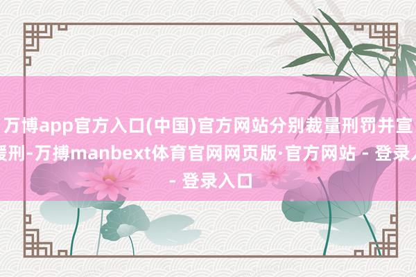 万博app官方入口(中国)官方网站分别裁量刑罚并宣告缓刑-万搏manbext体育官网网页版·官方网站 - 登录入口